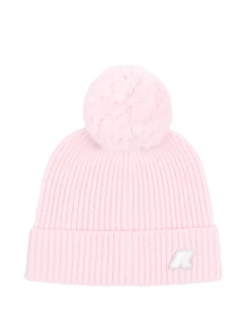 K Way Kids pom-pom ribbed beanie hat