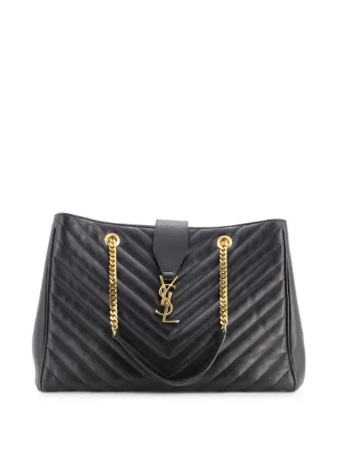 Saint Laurent Pre-Owned Classic Monogram Shopper Matelasse Chevron Leather Large tote bag