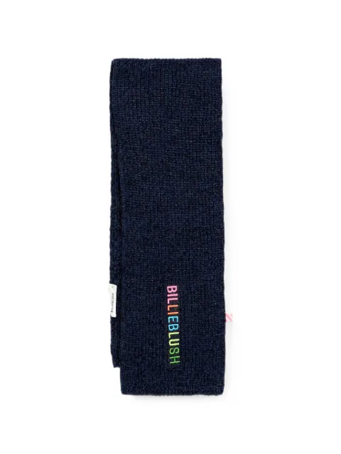 Billieblush logo-embroidered metallic-thread scarf