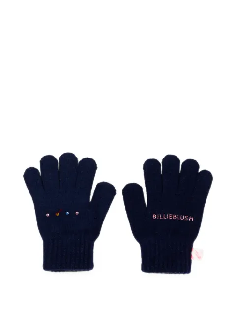 Billieblush guantes con logo bordado y cristales