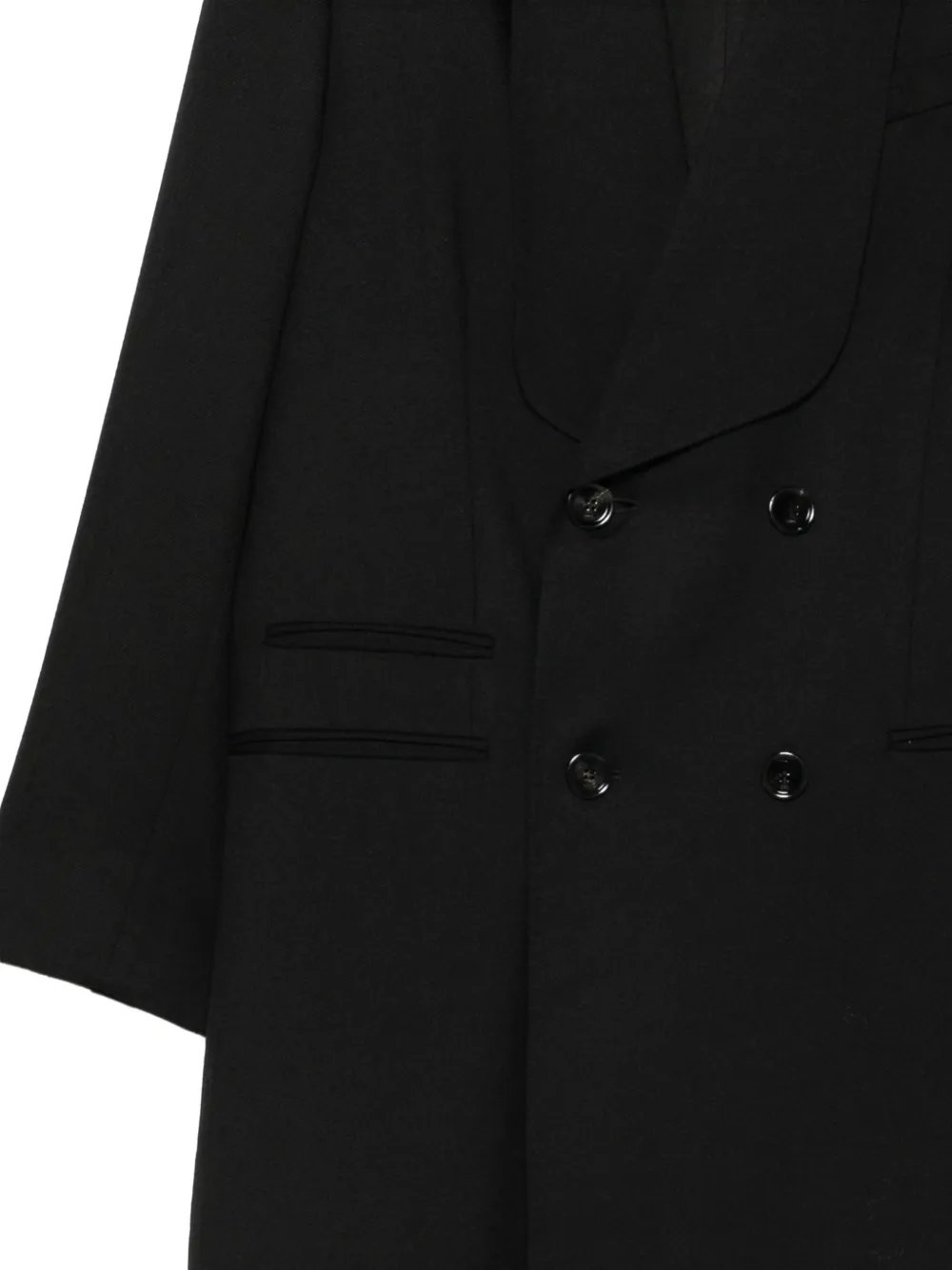 AMI Paris double-breasted shawl-collar coat Zwart