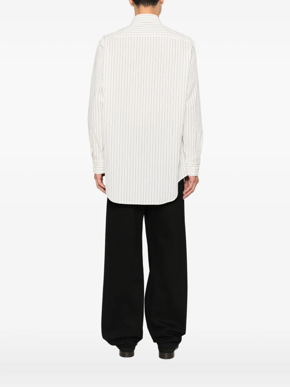 Yohji Yamamoto Overhemd met vlakken en verticale streep Wit