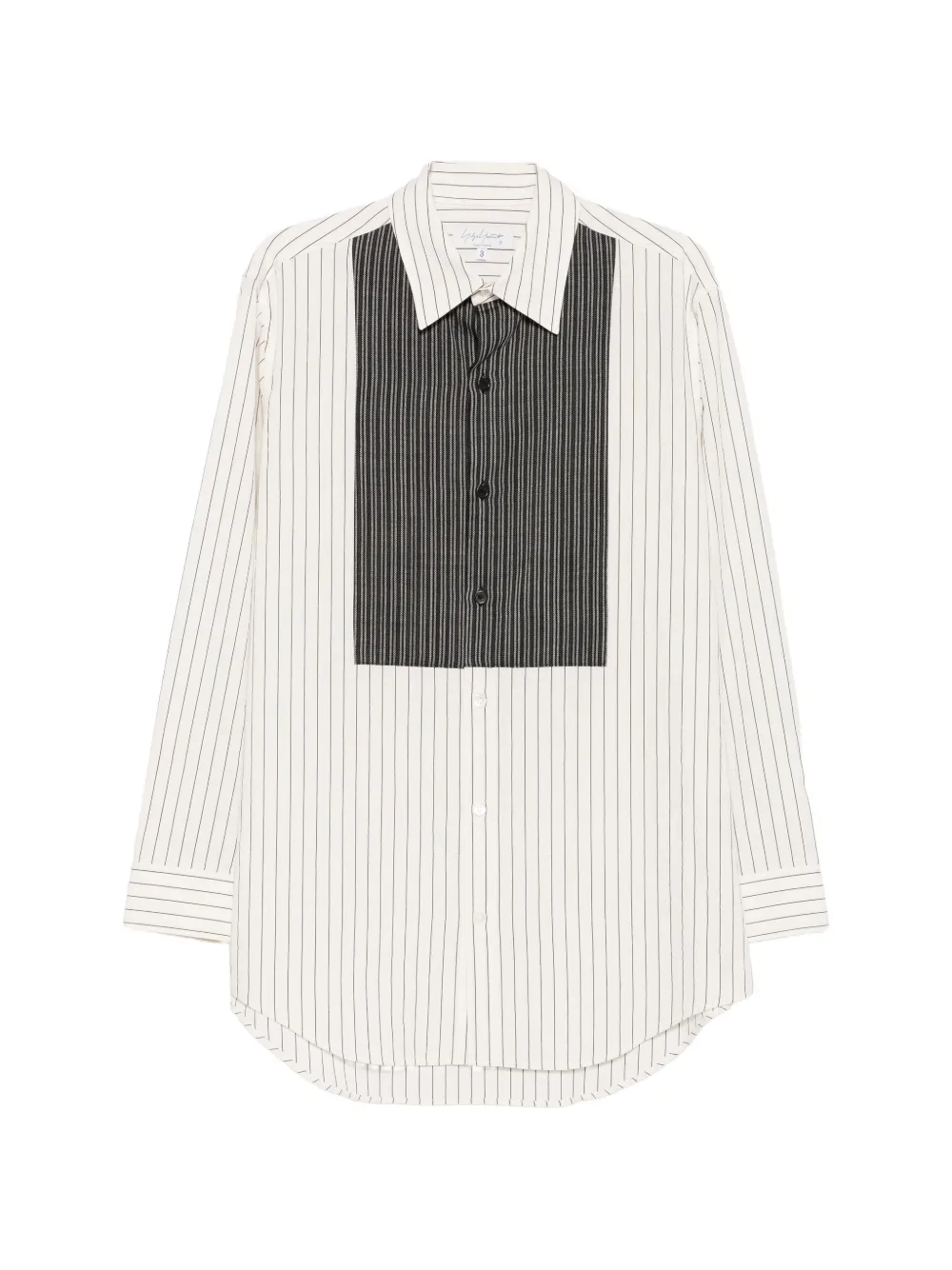 Yohji Yamamoto vertical-stripe panelled shirt - Bianco