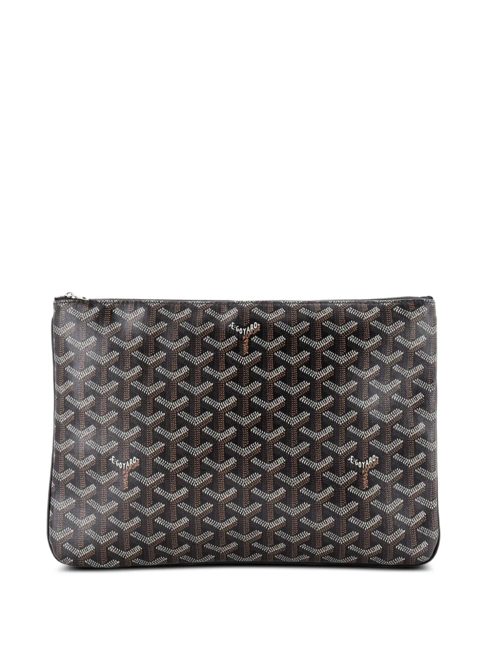 Goyard Pre-Owned Senat Zip Coated Canvas MM pouch - Marrone