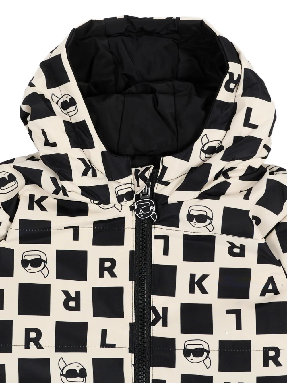 Karl Lagerfeld Kids reversible logo-print jacket Zwart