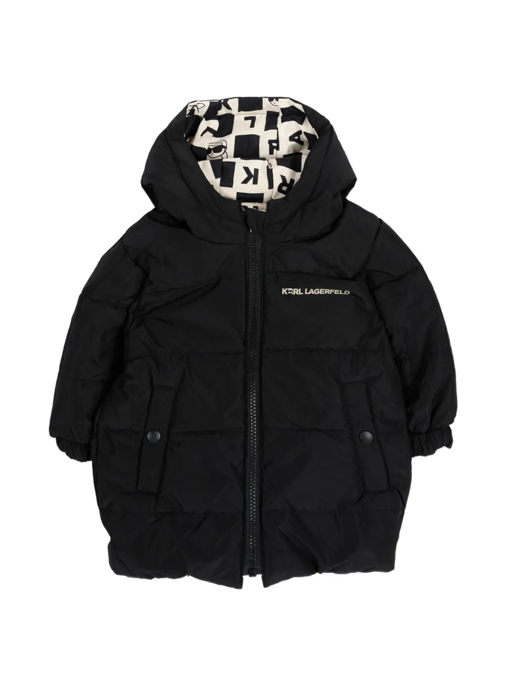 Karl Lagerfeld Kids reversible logo-print jacket Zwart
