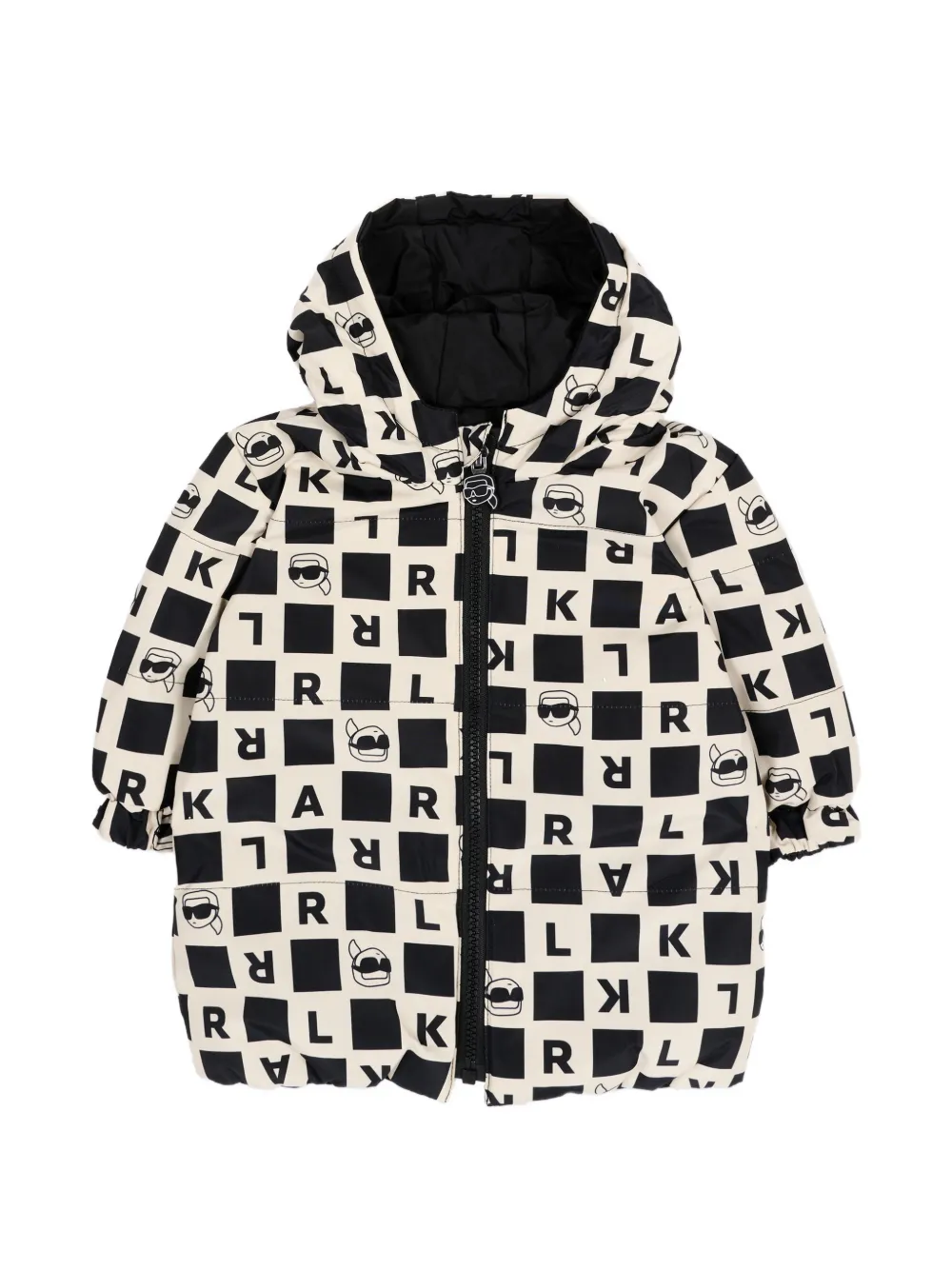 Karl Lagerfeld Kids reversible logo-print jacket - Nero