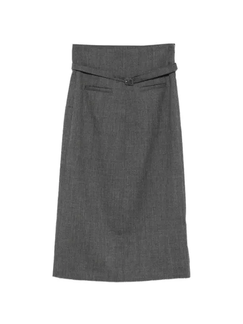 AMI Paris belted buckled midi skirt