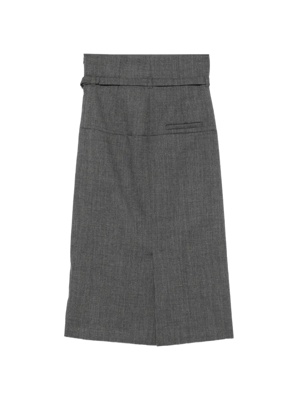 AMI Paris Belted Buckled Midi Skirt in Grey, view 2