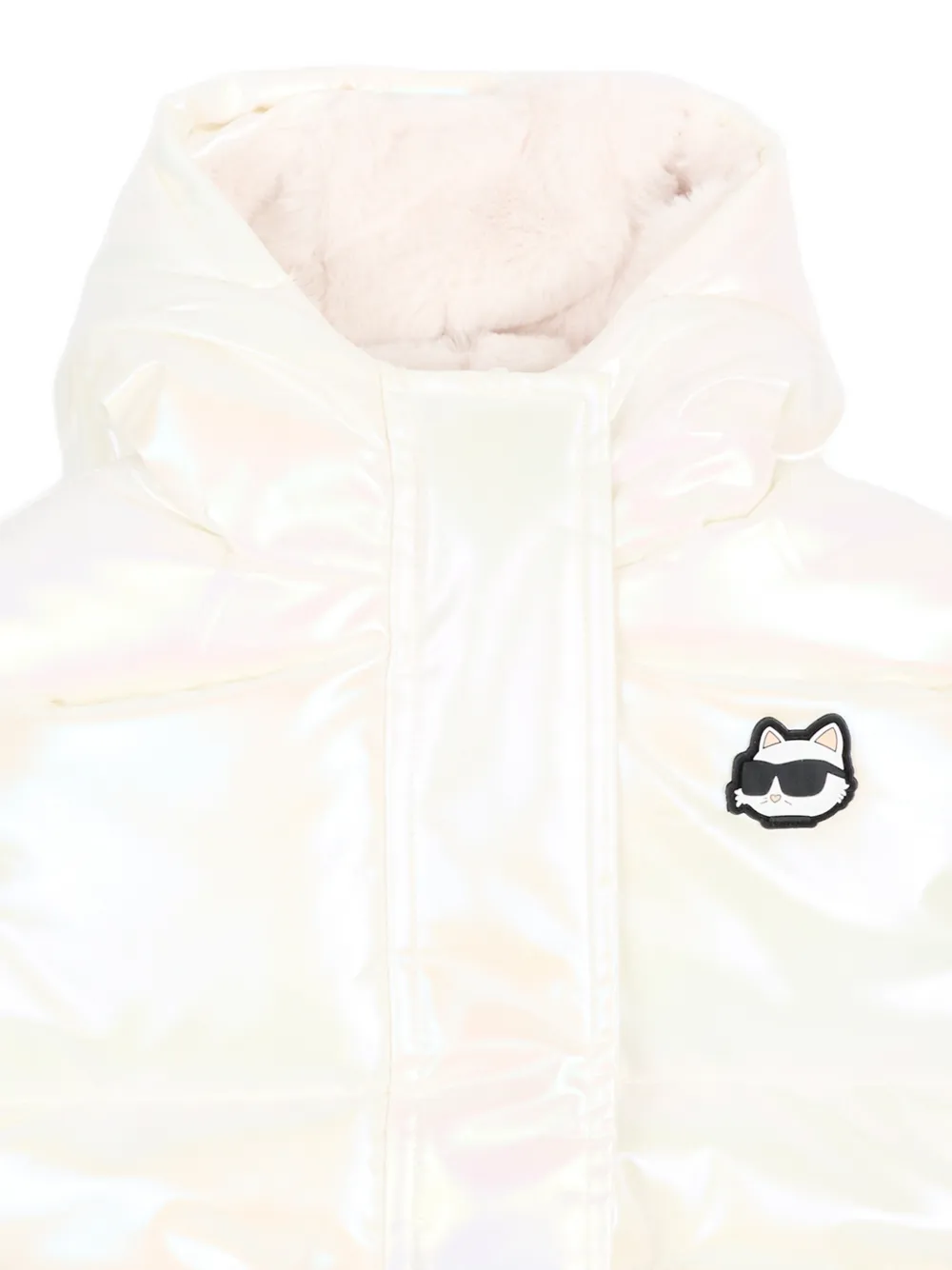 Karl Lagerfeld Kids Iriserend jack met logoprint Wit