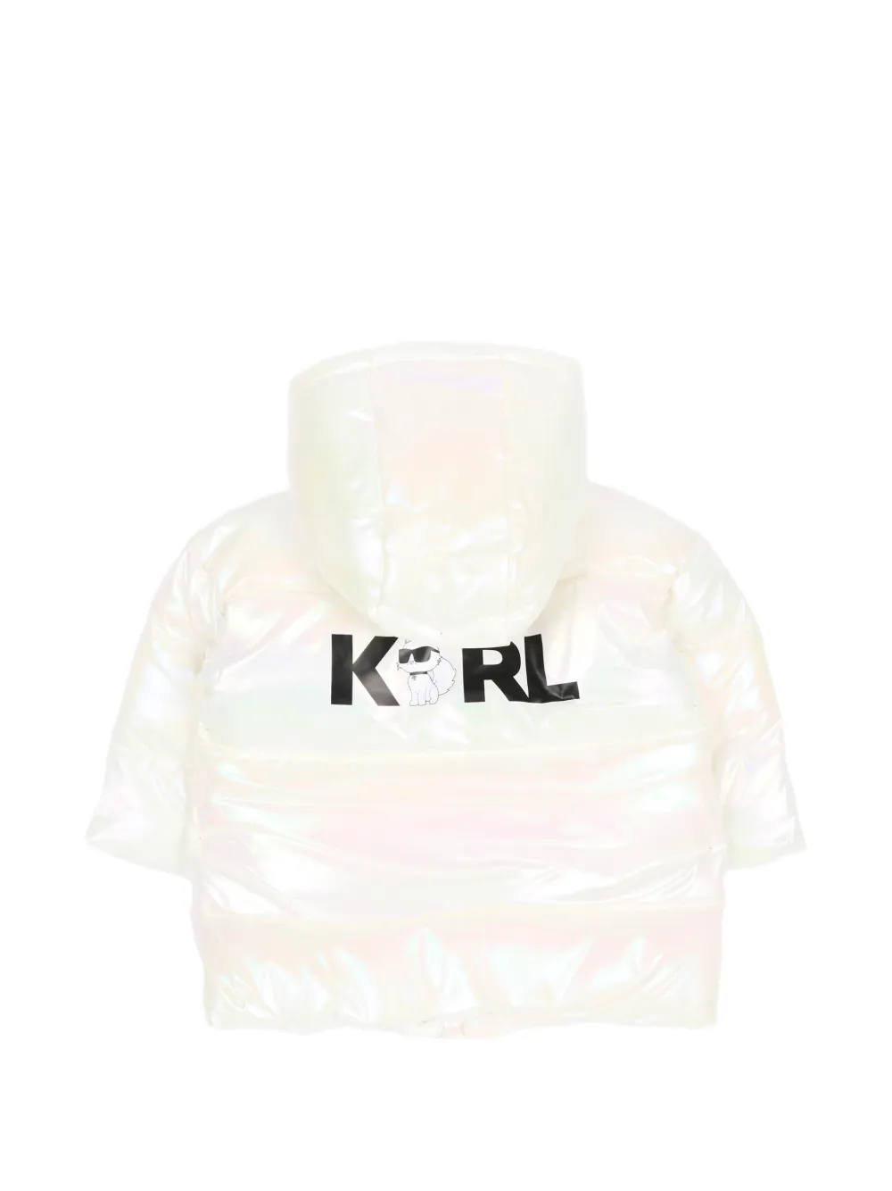 Karl Lagerfeld Kids Iriserend jack met logoprint Wit