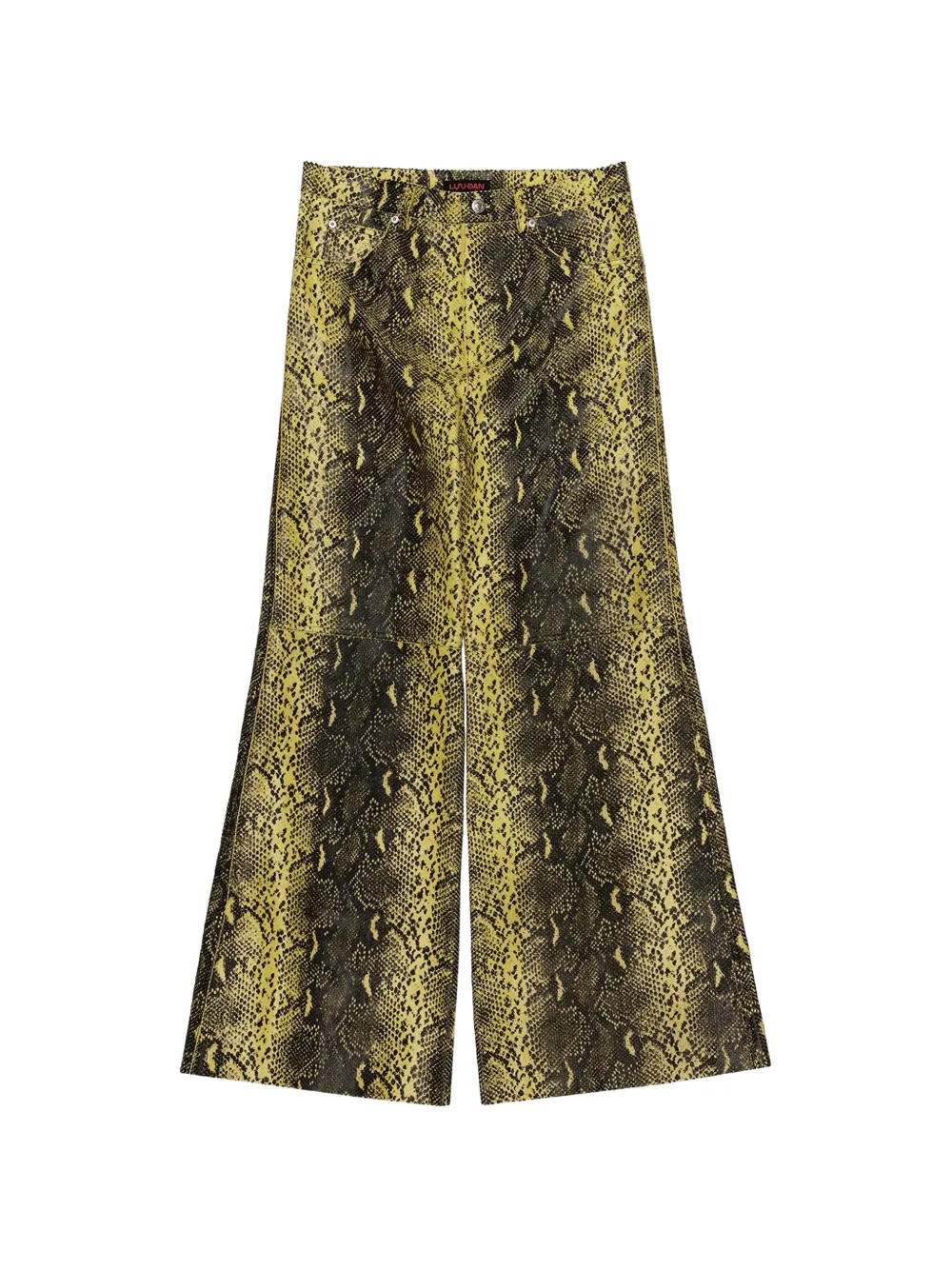 LỰU ĐẠN Phat snake-effect trousers - Giallo