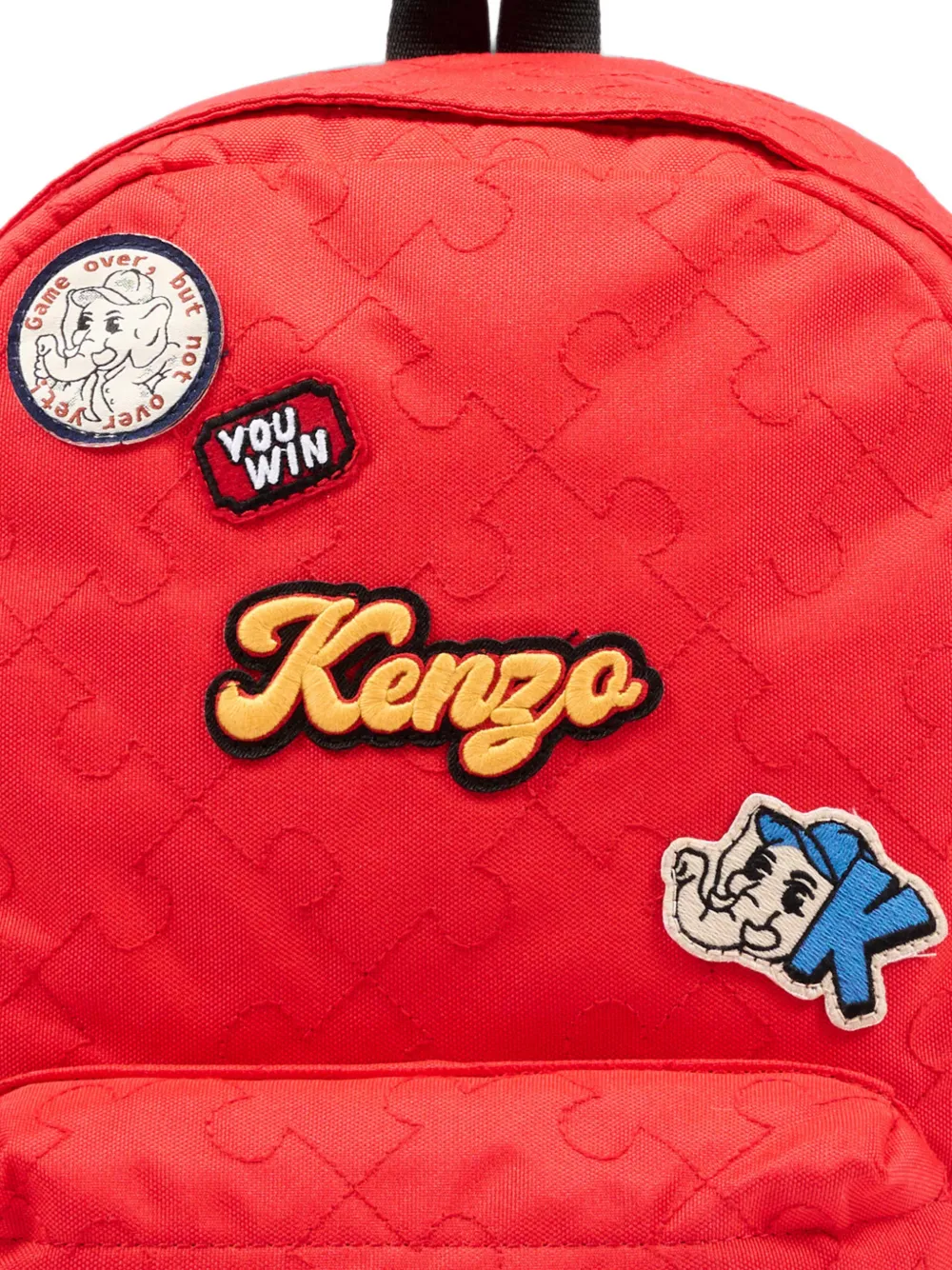 Kenzo Kids Play Kenzo patch-detail puzzle-quilted backpack Rood