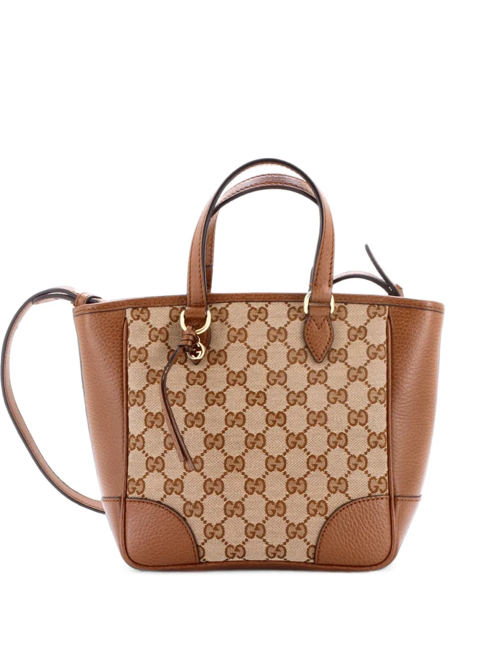 Gucci Pre-Owned Bree Convertible Tote GG Canvas with Leather Small crossbody bag - Marrone