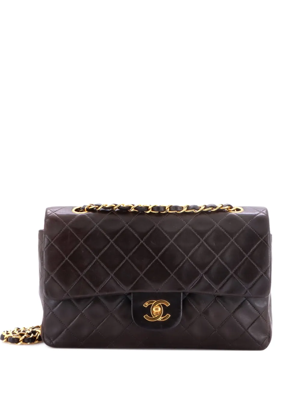 CHANEL Pre-Owned Classic Double Flap Bag Quilted Lambskin Small shoulder bag - Nero