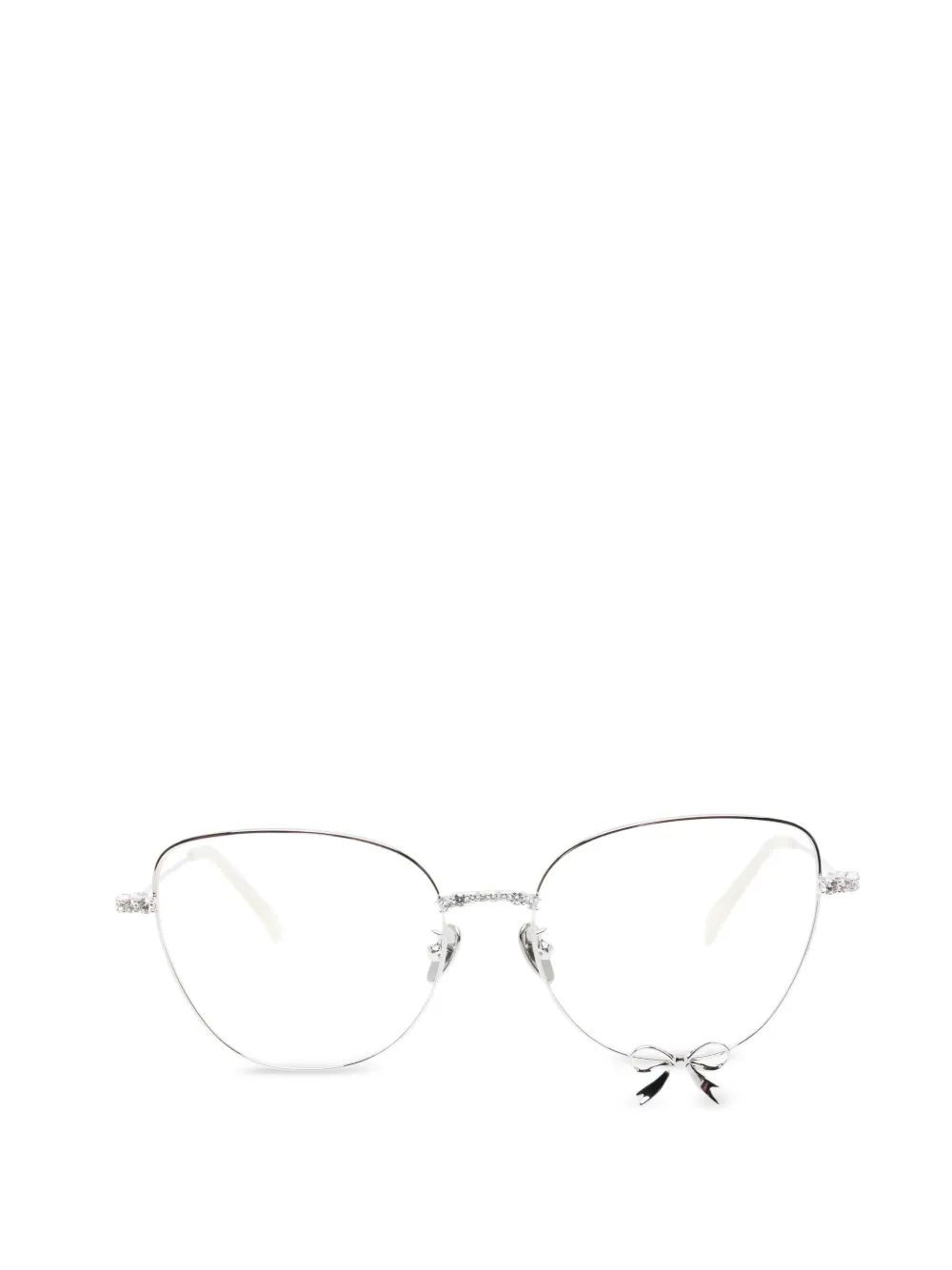 YVMIN Occhiali Bowknot con cristalli - Argento