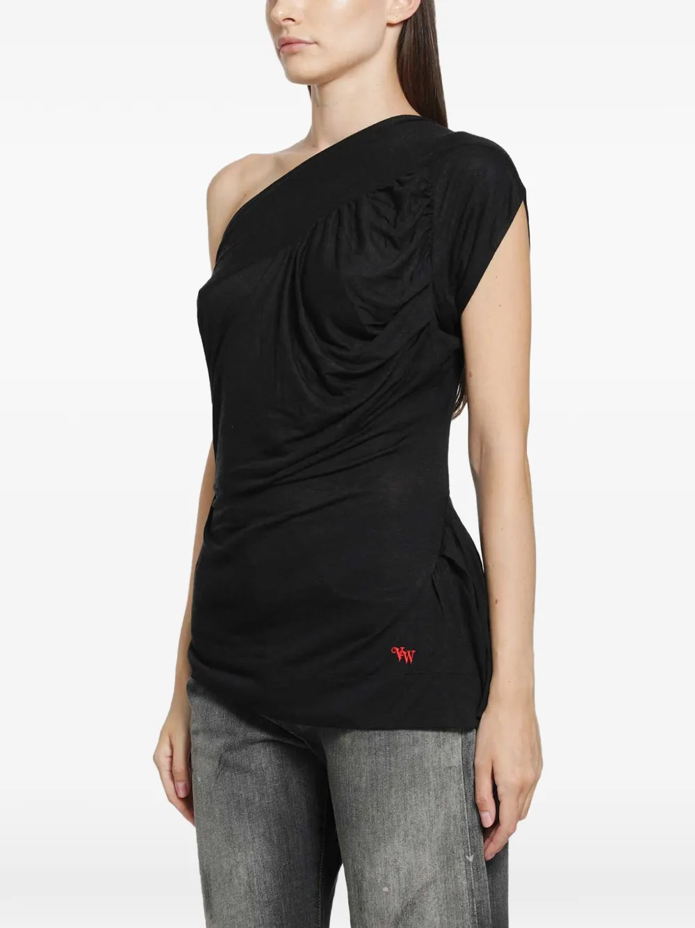 Vivienne Westwood Andalouse asymmetrische gedrapeerde top Zwart