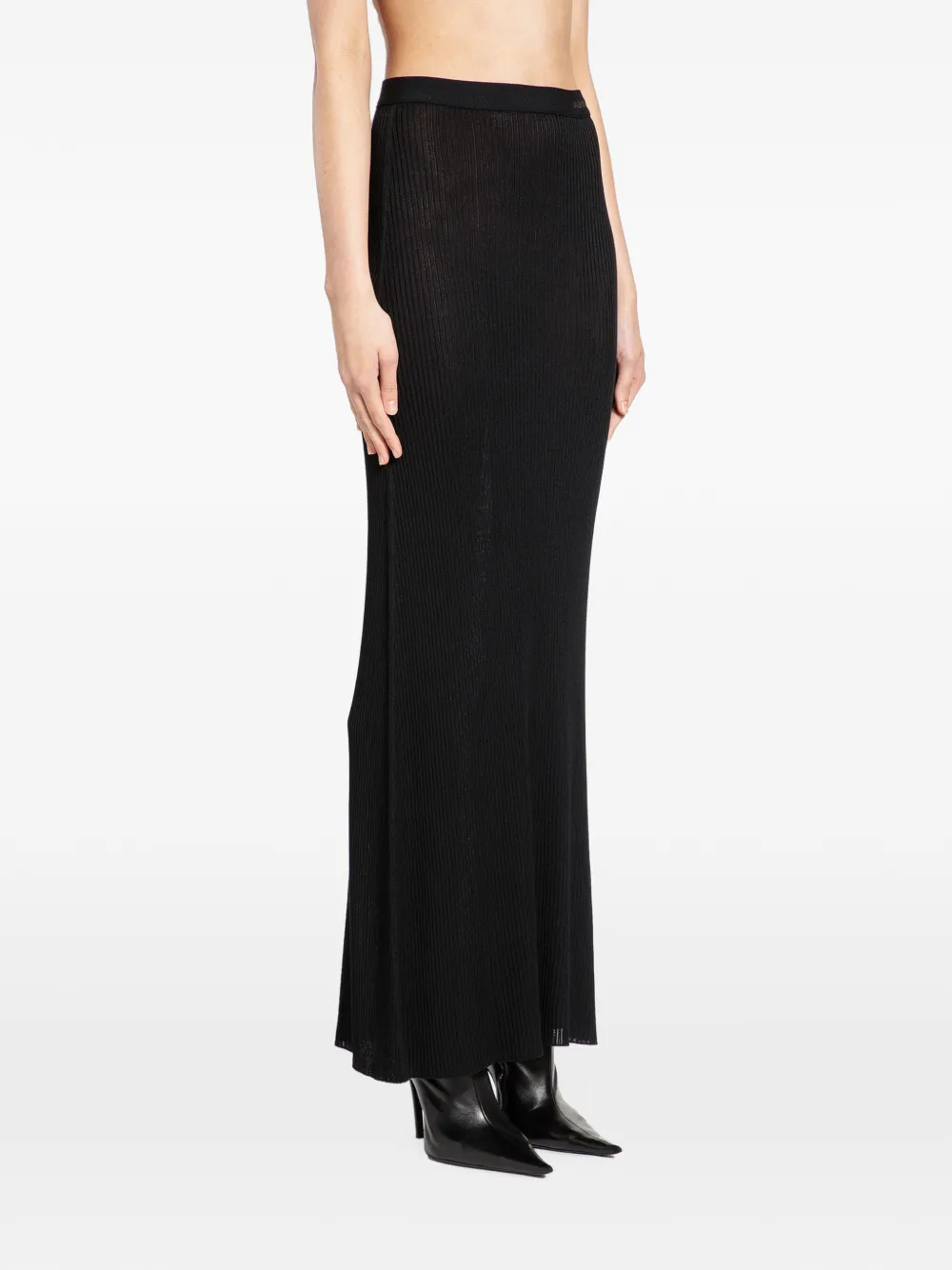 Balenciaga sheer rib-knit skirt Zwart