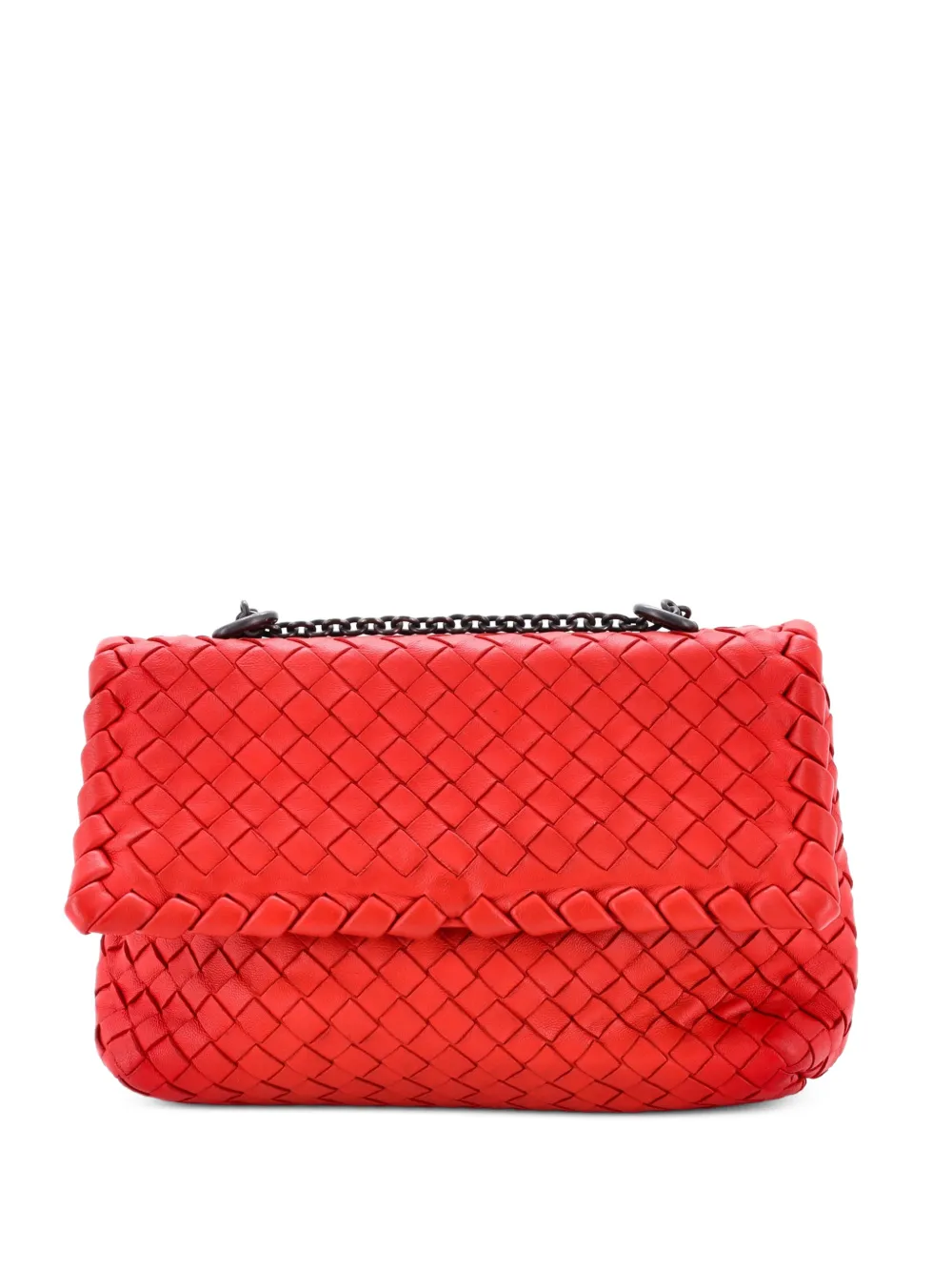 Bottega Veneta Pre-Owned Olimpia Intrecciato Nappa Baby crossbody bag - Red