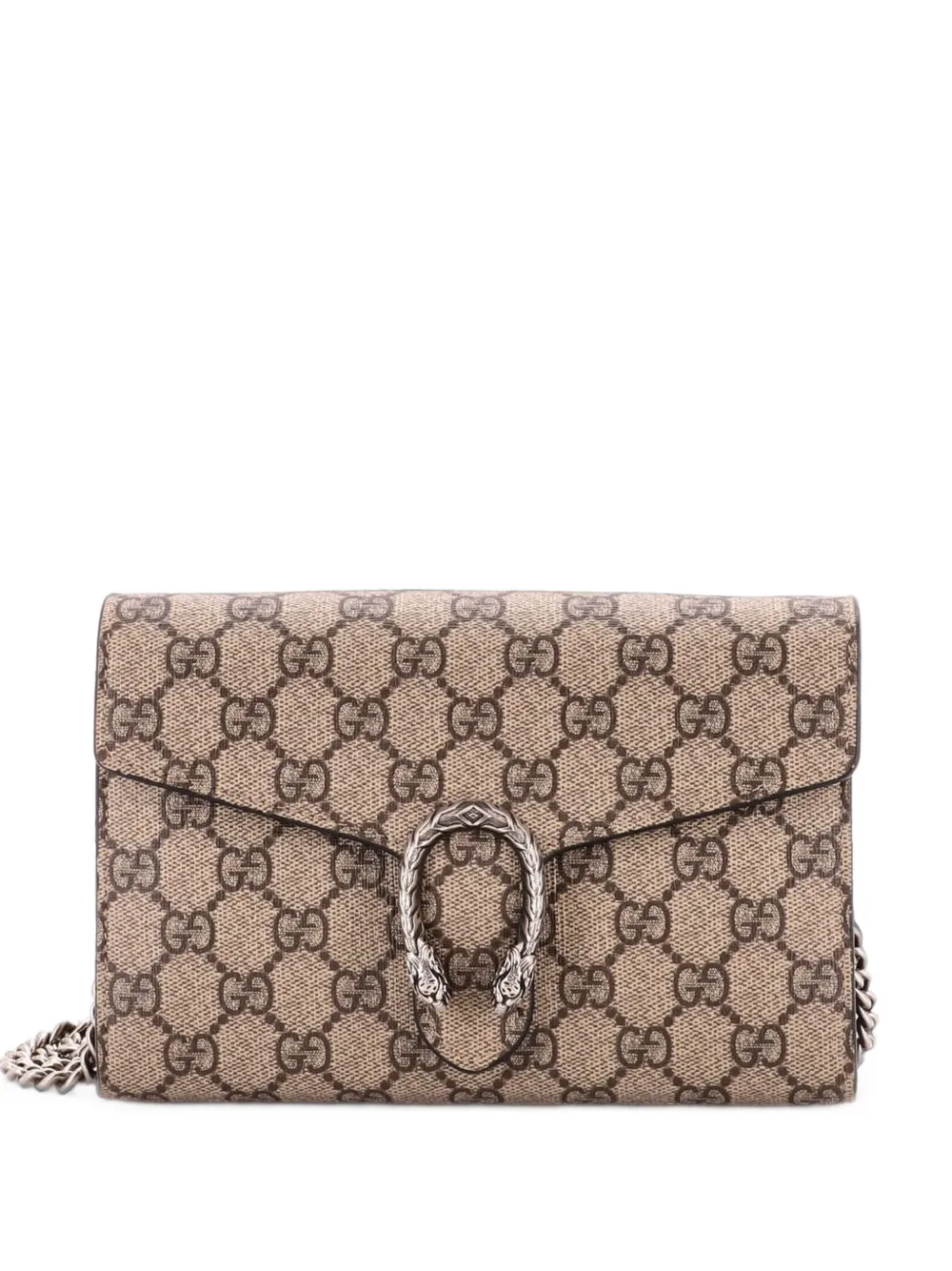 Gucci Pre-Owned Dionysus Chain Wallet GG Coated Canvas Small crossbody bag - Marrone