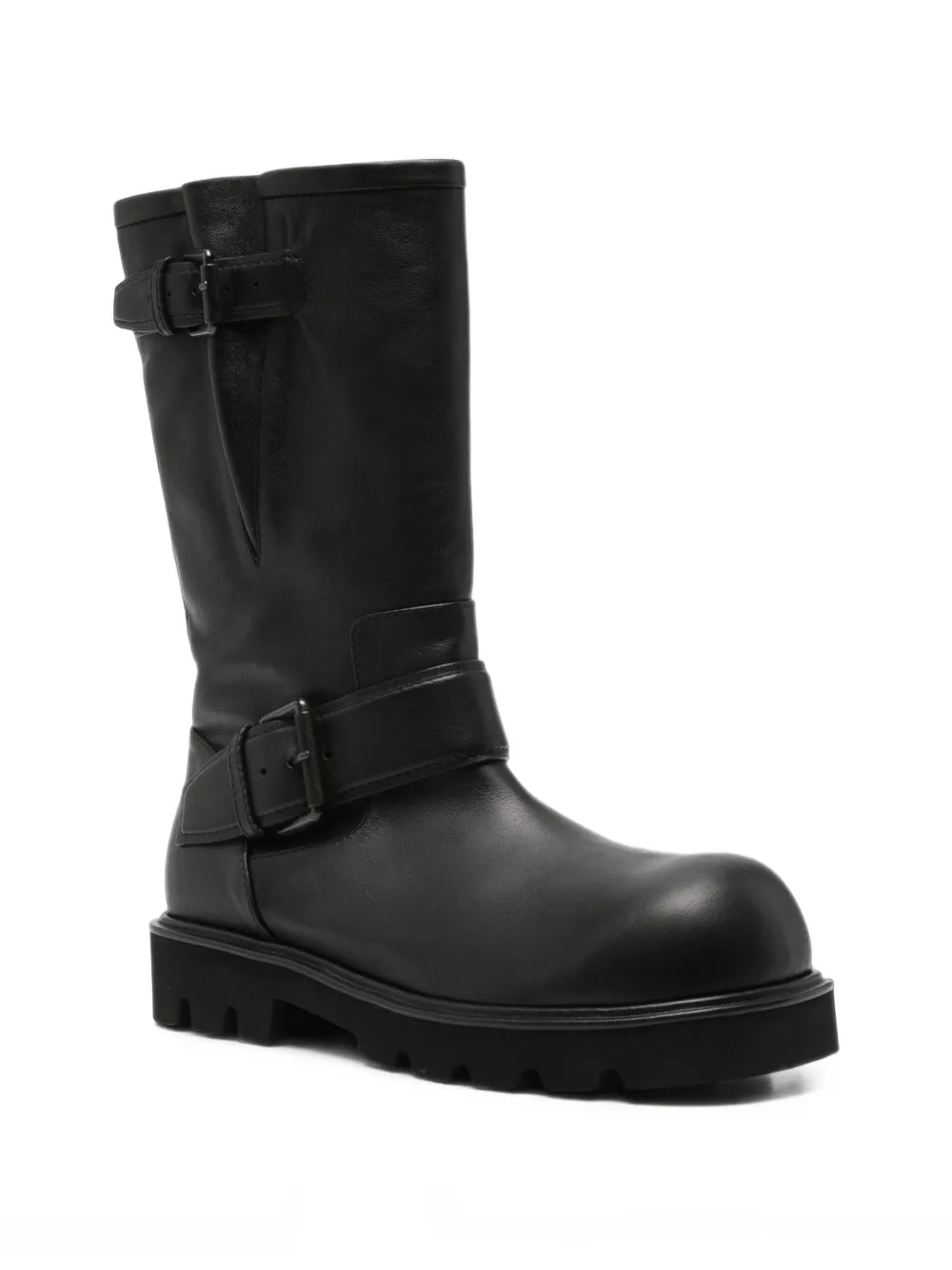 Juun.J buckle-strap lug-sole boots Zwart