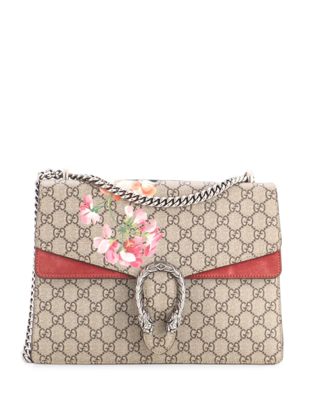 Gucci Pre-Owned Dionysus Bag Blooms Print GG Coated Canvas Medium shoulder bag - Marrone