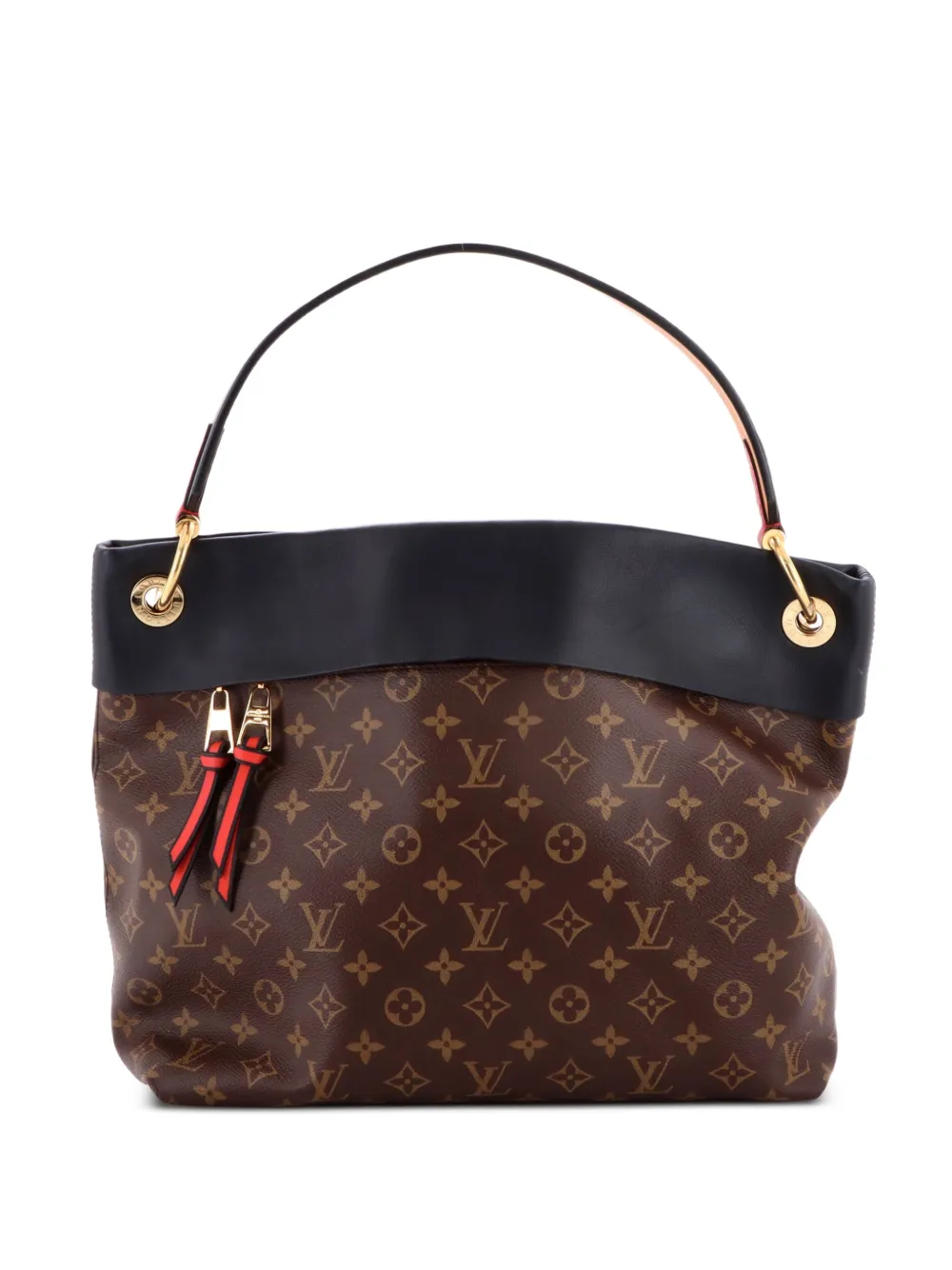Louis Vuitton Pre-Owned Tuileries Monogram Canvas with Leather hobo bag - Black