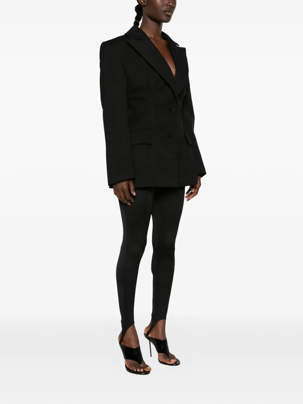 MITILIANE COUTURE Blazer met gesmockte taille Zwart