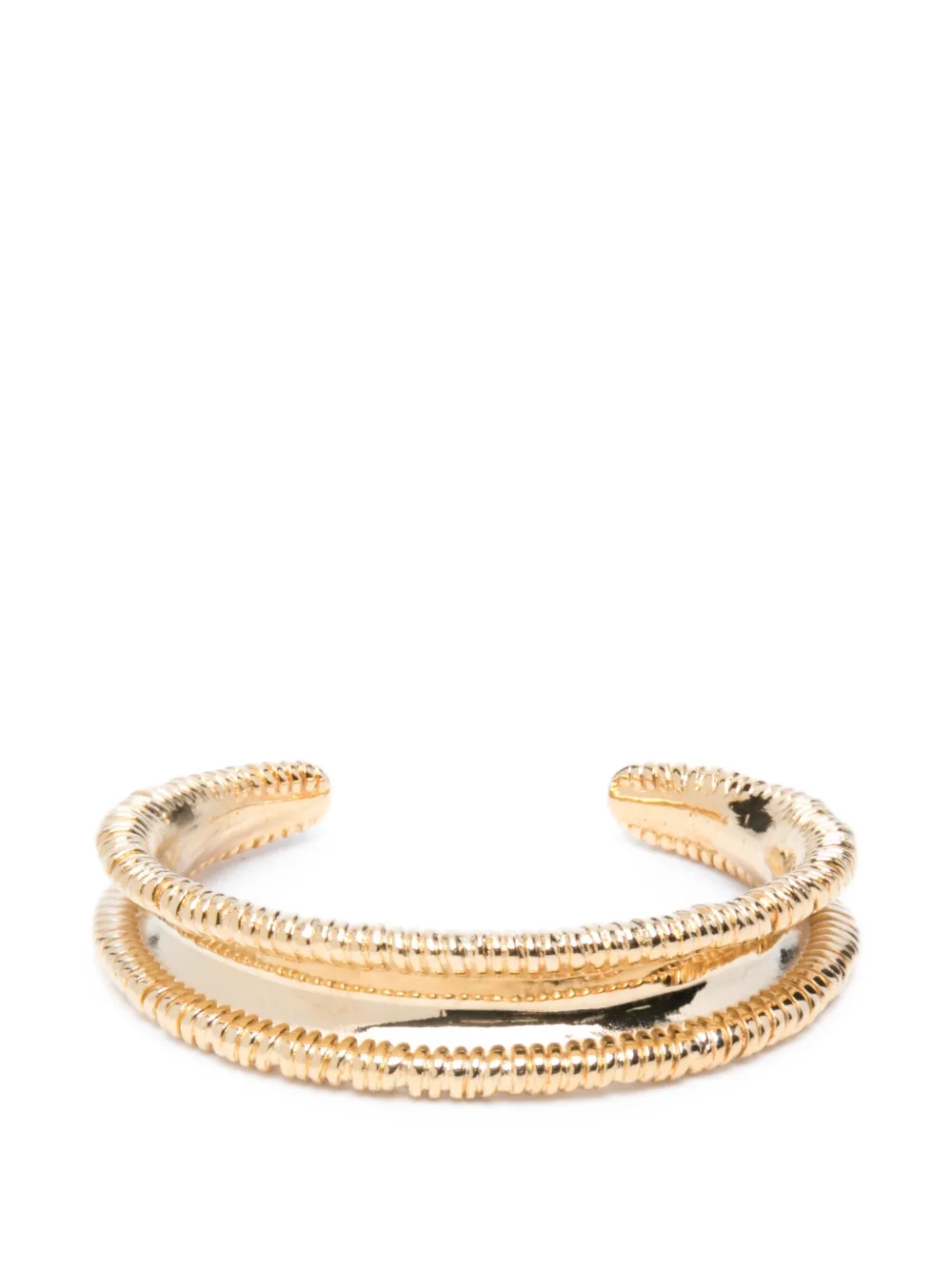 ISABEL MARANT Byrne textured layered-effect bracelet - Oro
