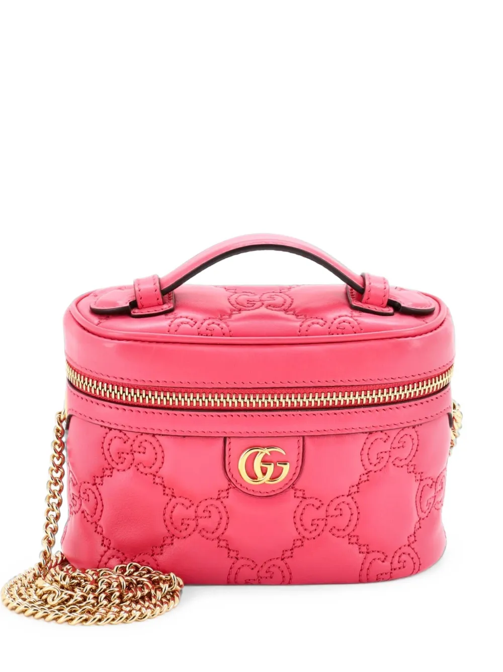 Gucci Pre-Owned Top Handle Vanity Chain Bag GG Matelasse Leather Mini shoulder bag - Rosa