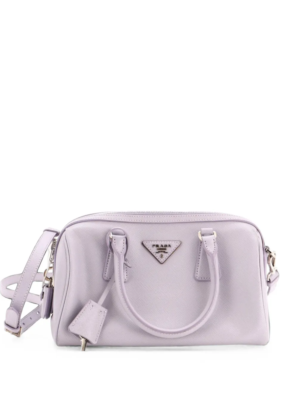 Prada Pre-Owned Borsa a mano Lux Convertible Boston piccola in pelle Saffiano - Viola