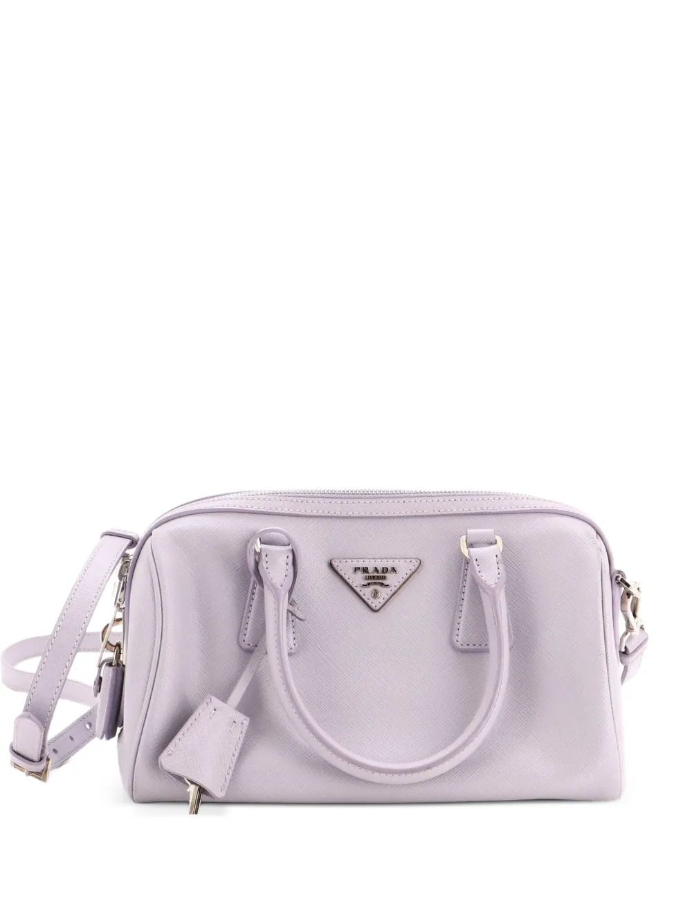 Prada Pre-Owned Borsa a mano Lux Convertible Boston piccola in pelle Saffiano - Viola