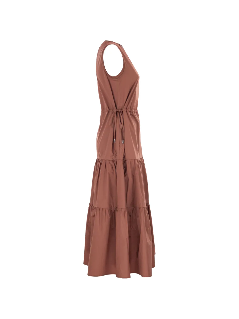 Peserico Mouwloze midi-jurk Bruin