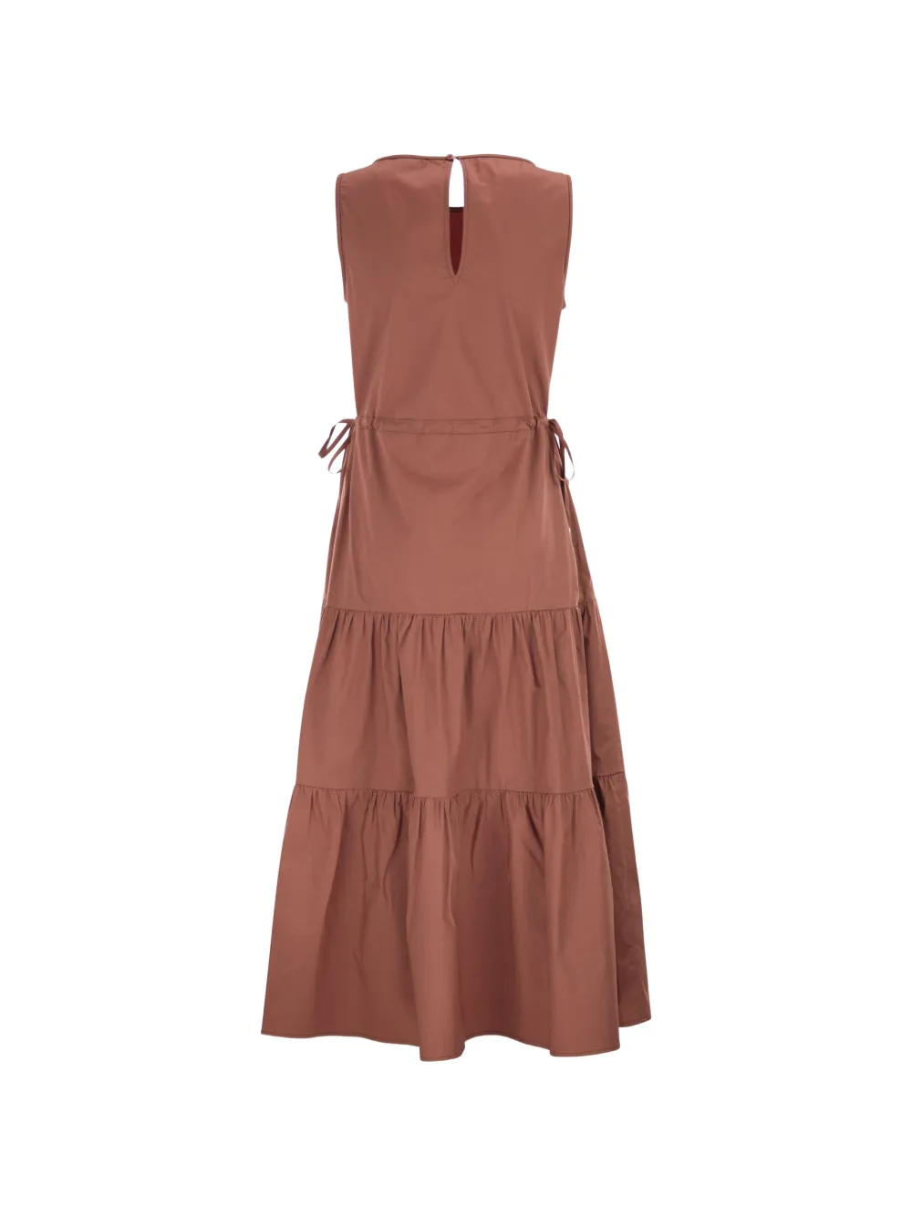 Peserico Mouwloze midi-jurk Bruin
