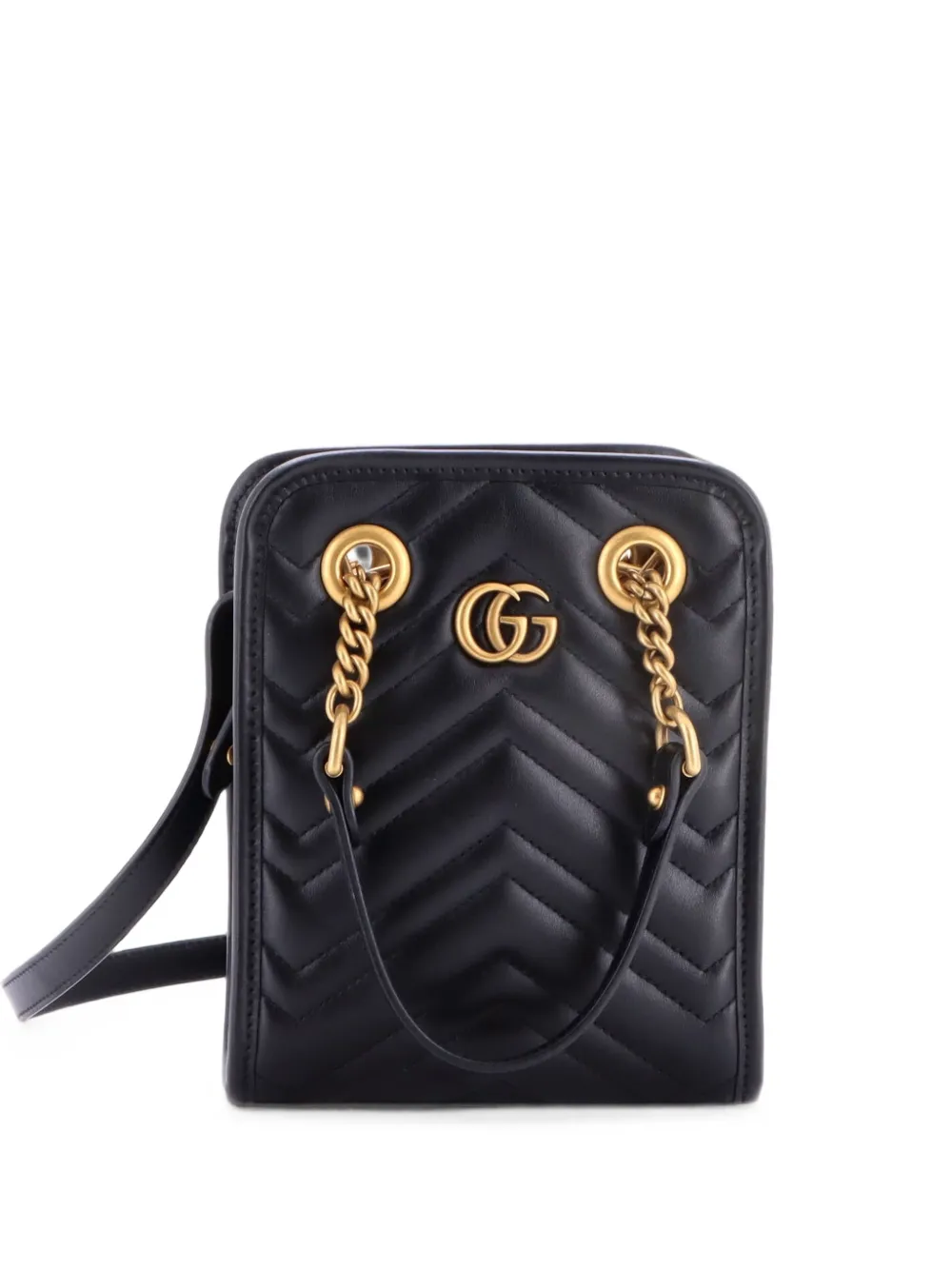 Gucci Pre-Owned GG Marmont Handle Matelasse Leather Mini crossbody bag - Nero