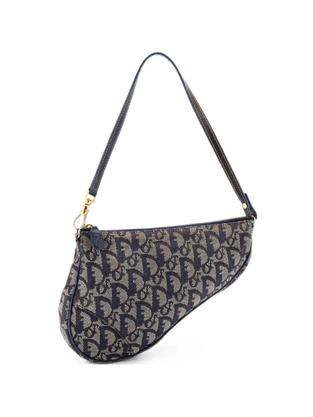 Christian Dior Pre-Owned Vintage Saddle Bag Diorissimo Canvas Mini clutch bag - Blu