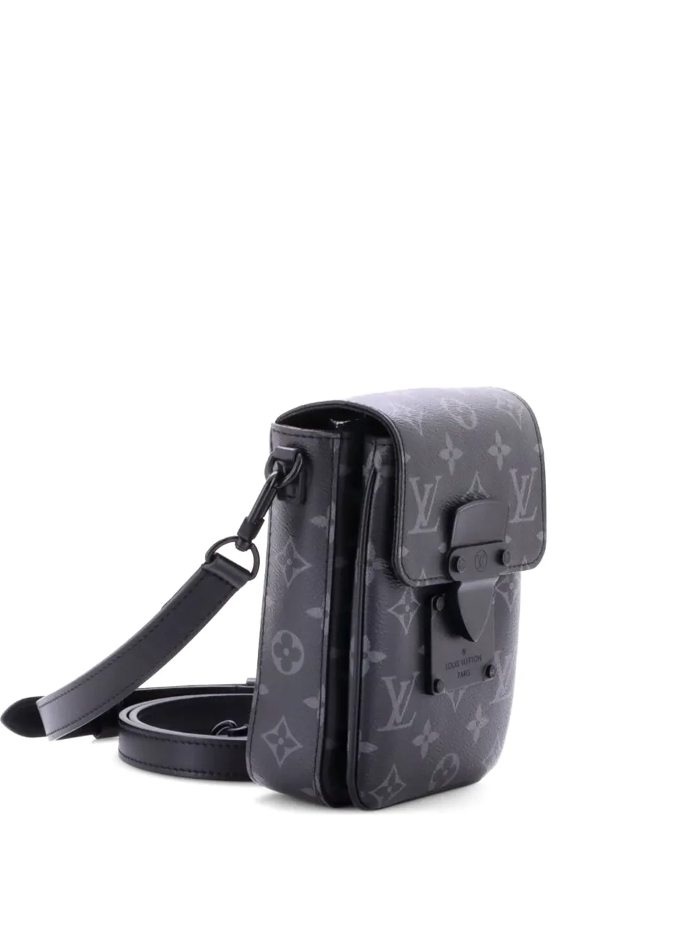 Louis Vuitton Pre-Owned S Lock Vertical Wearable Wallet Monogram Eclipse Canvas crossbody bag - Black