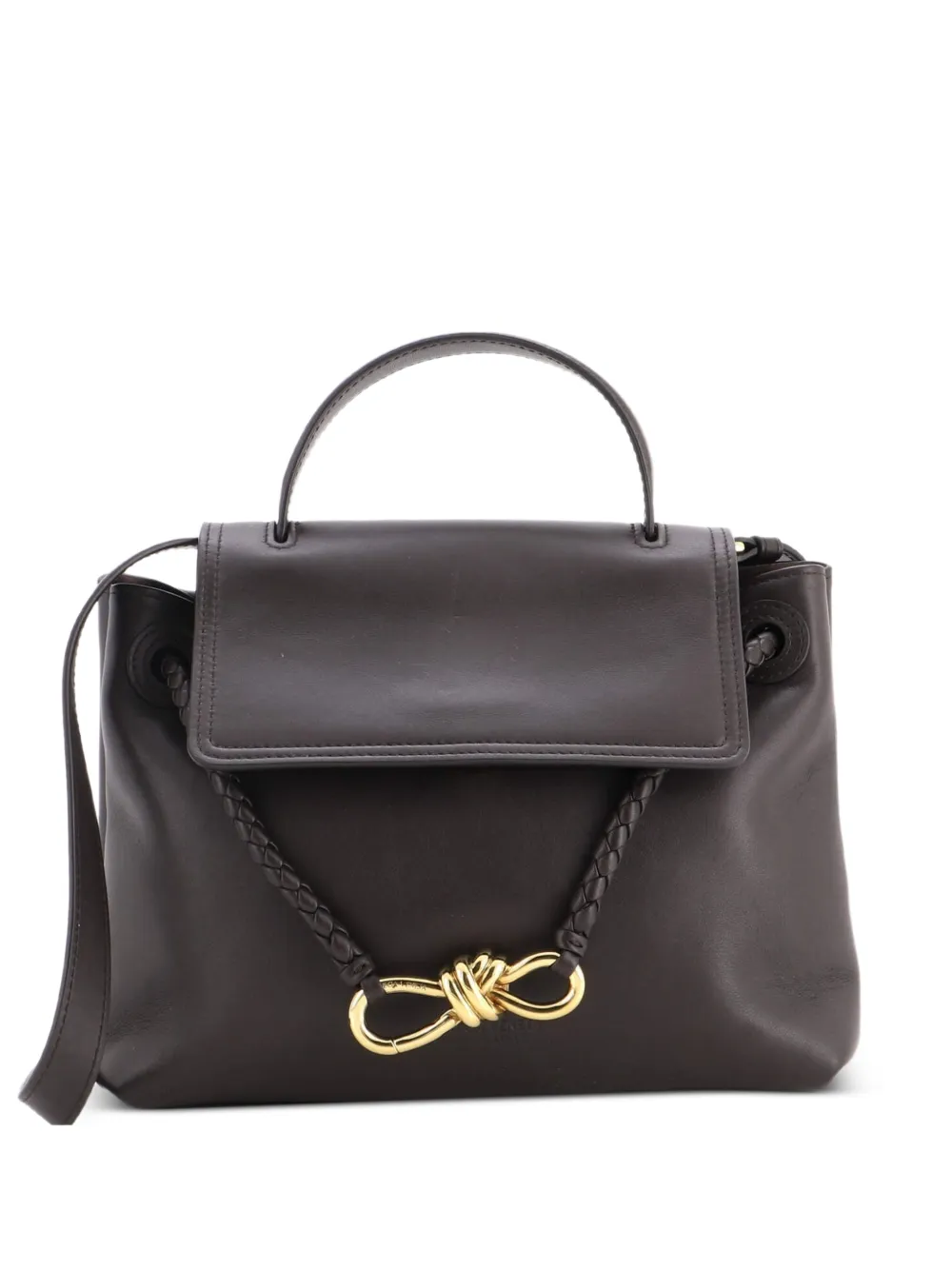 Bottega Veneta Pre-Owned Ciao Ciao Top Handle Bag Leather with Intrecciato Detail Small satchel - Marrone