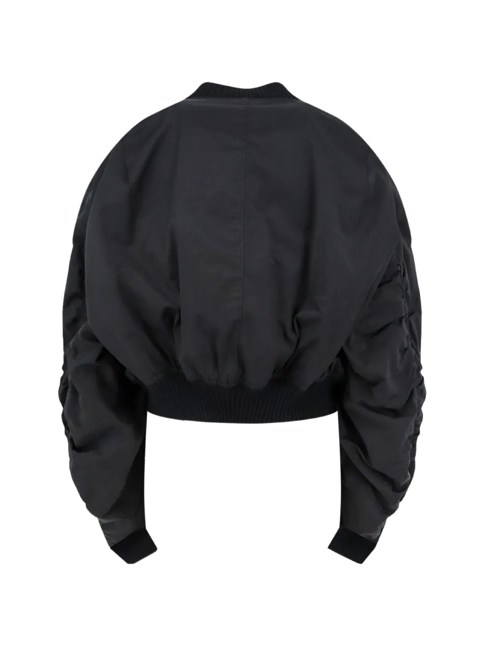 Rick Owens Secchia ruched cropped bomber jacket Zwart