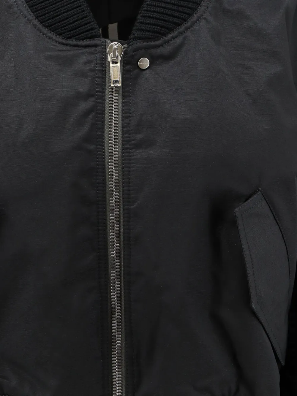 Rick Owens Secchia ruched cropped bomber jacket Zwart