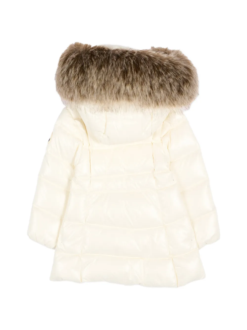 Moncler Enfant Emma jack met afwerking van imitatiebont Wit
