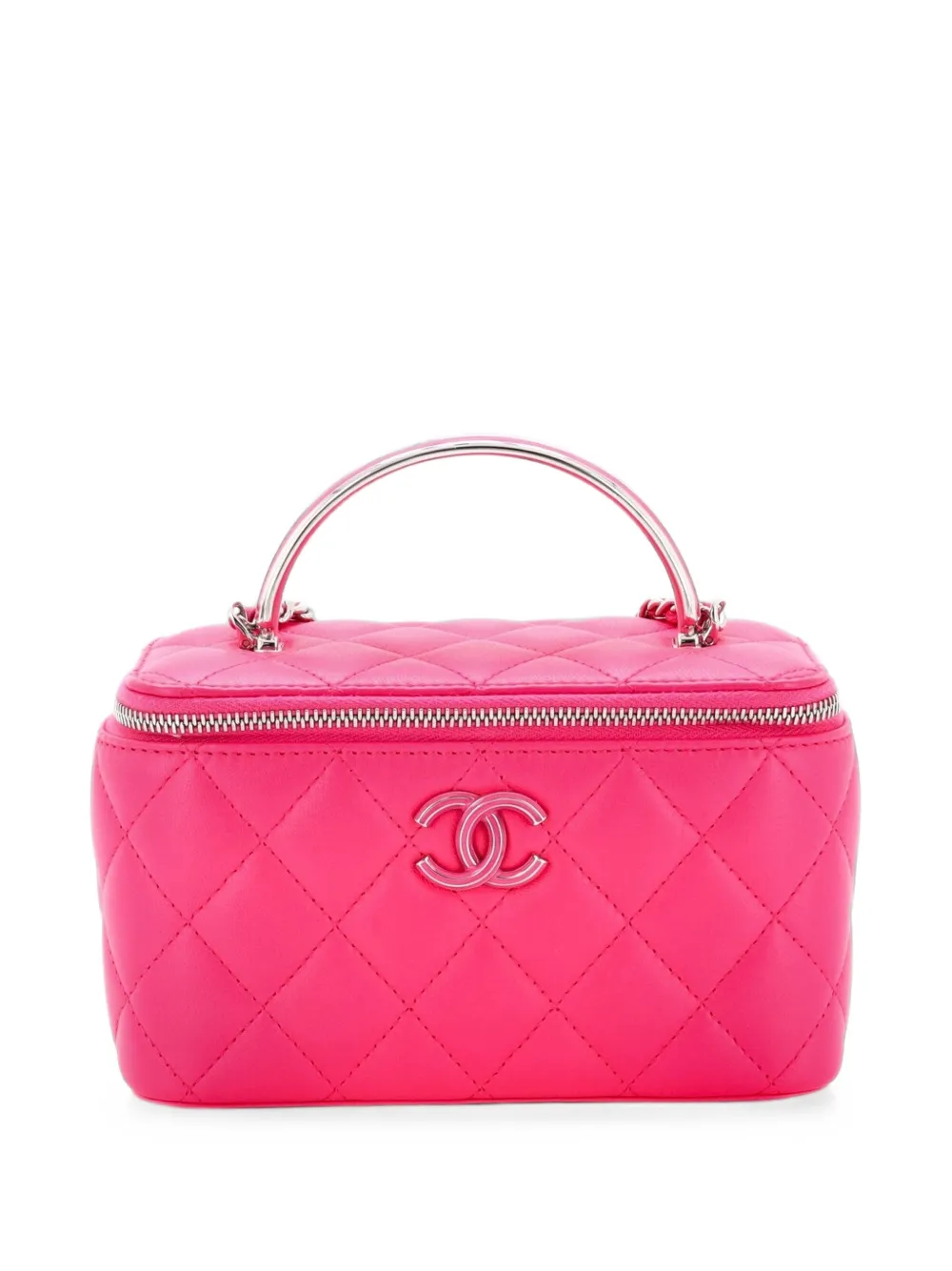 CHANEL Pre-Owned Classic Top Handle Vanity Case with Chain Quilted Lambskin Small crossbody bag - Rosa