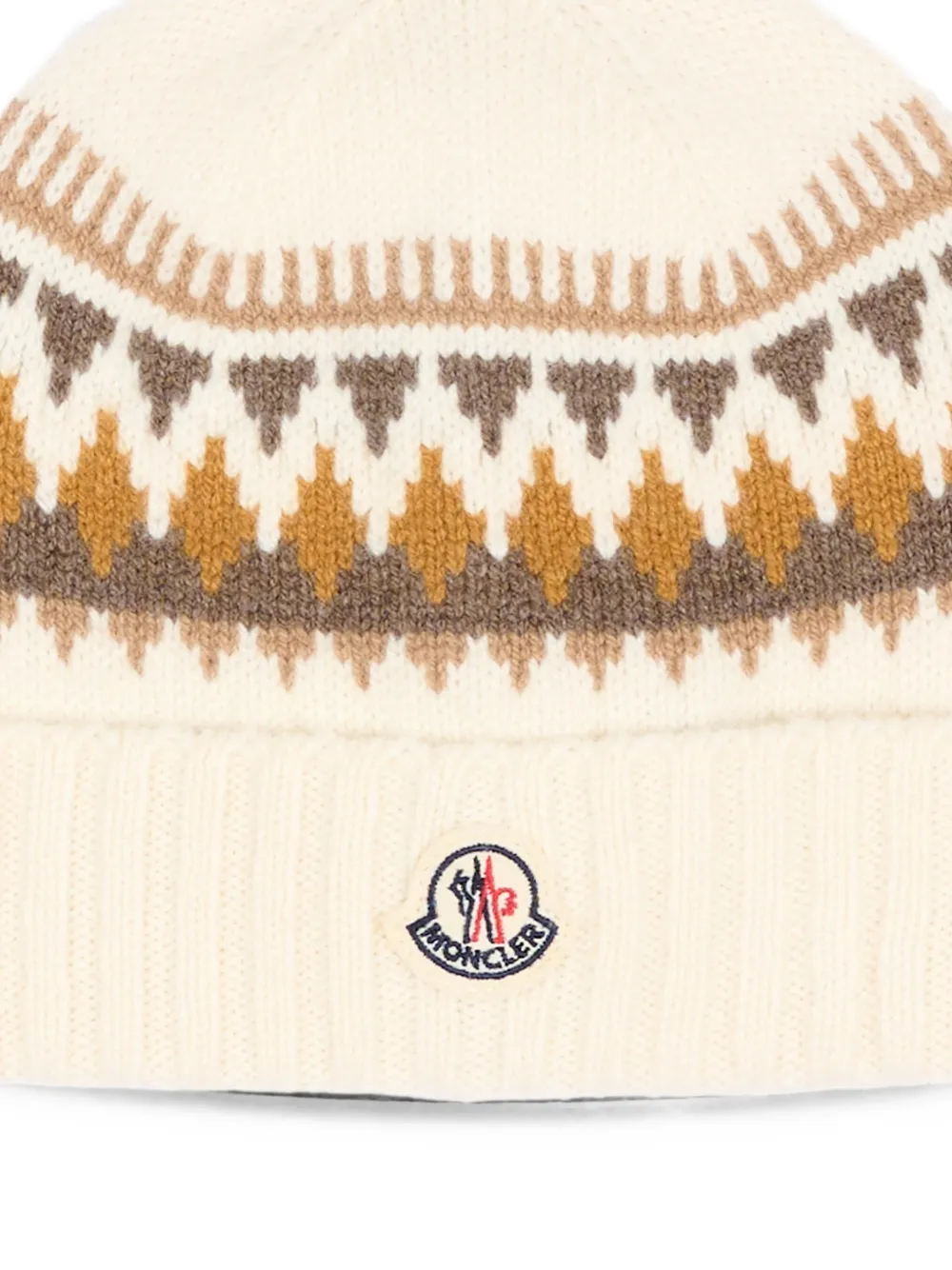 Moncler Enfant Gebreide muts met pompon Beige