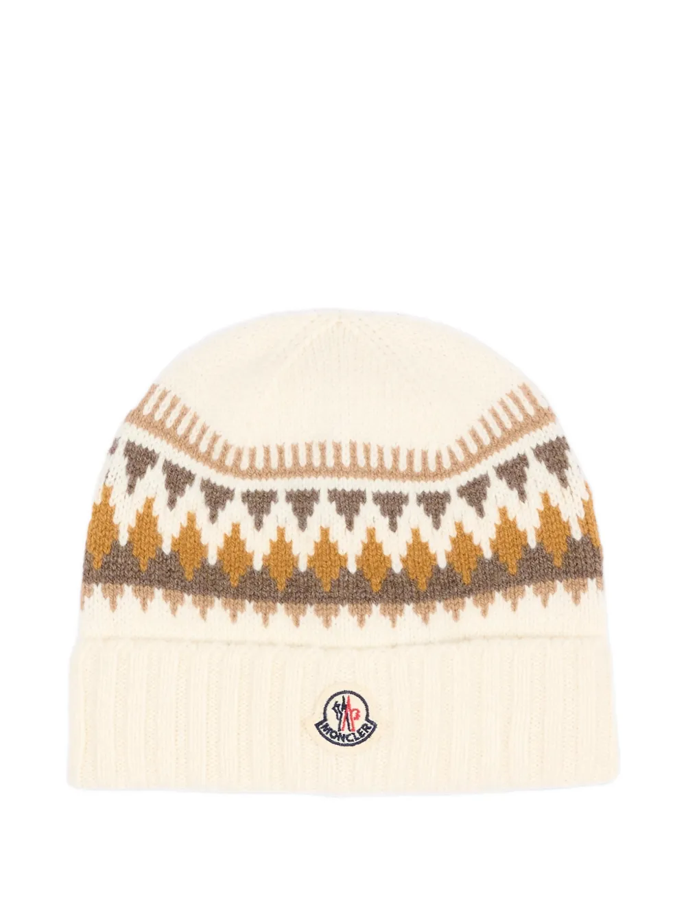 Moncler Enfant Gebreide muts met pompon Beige
