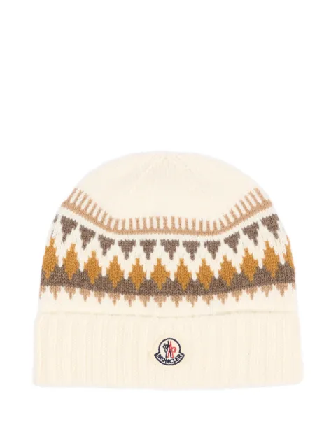 Moncler Enfant gorro con pompón de punto Fair Isle