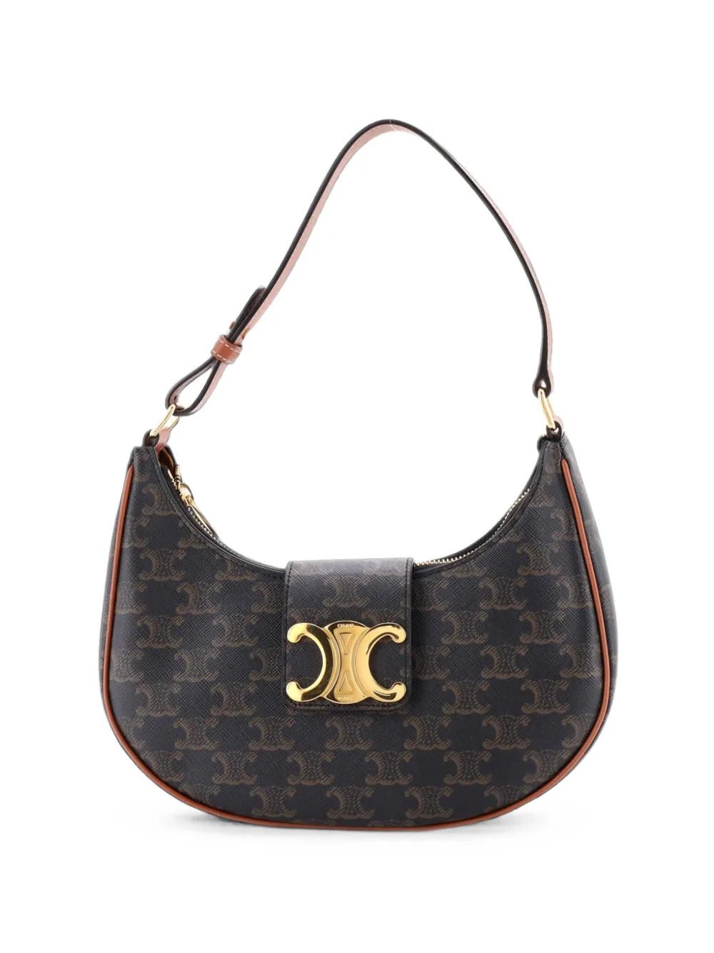 Celine Pre-Owned Ava Triomphe Bag Triomphe Coated Canvas shoulder bag - Marrone
