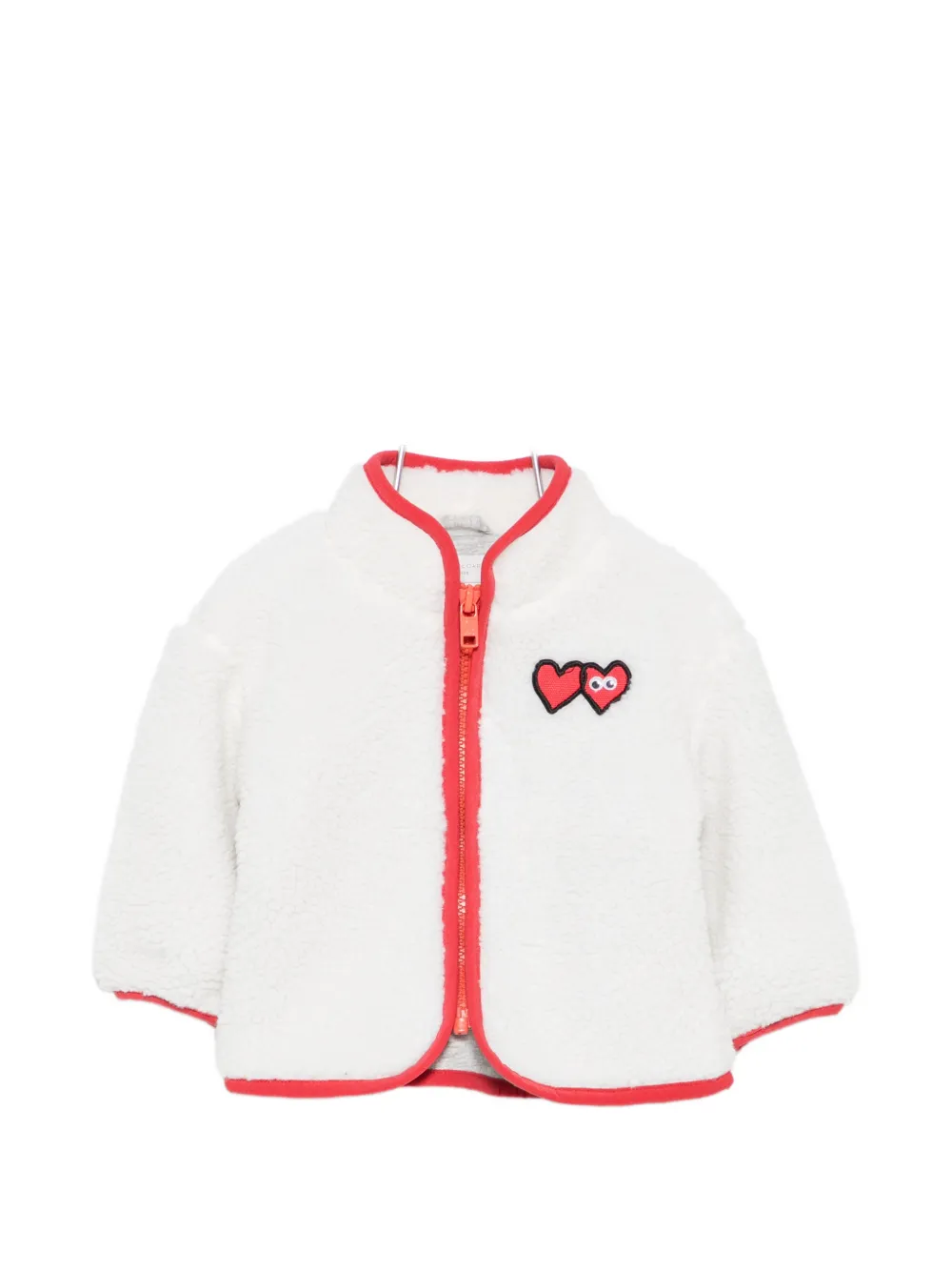 Stella McCartney Kids heart-patch fleece jacket - Bianco