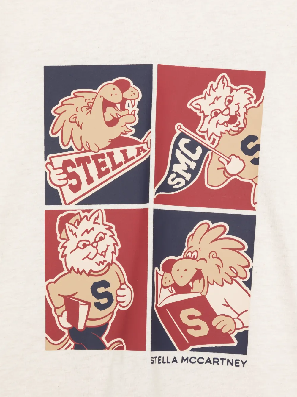 Stella McCartney Kids T-shirt met grafische print Beige