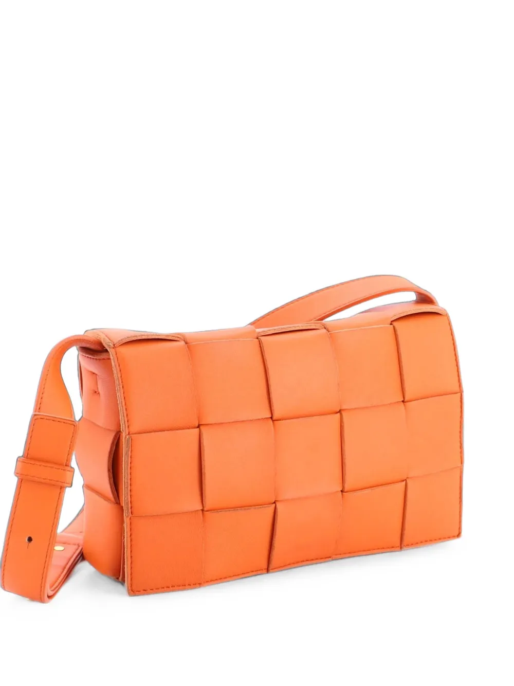 Bottega Veneta Pre-Owned Cassette Maxi Intrecciato Leather Small crossbody bag - Arancione