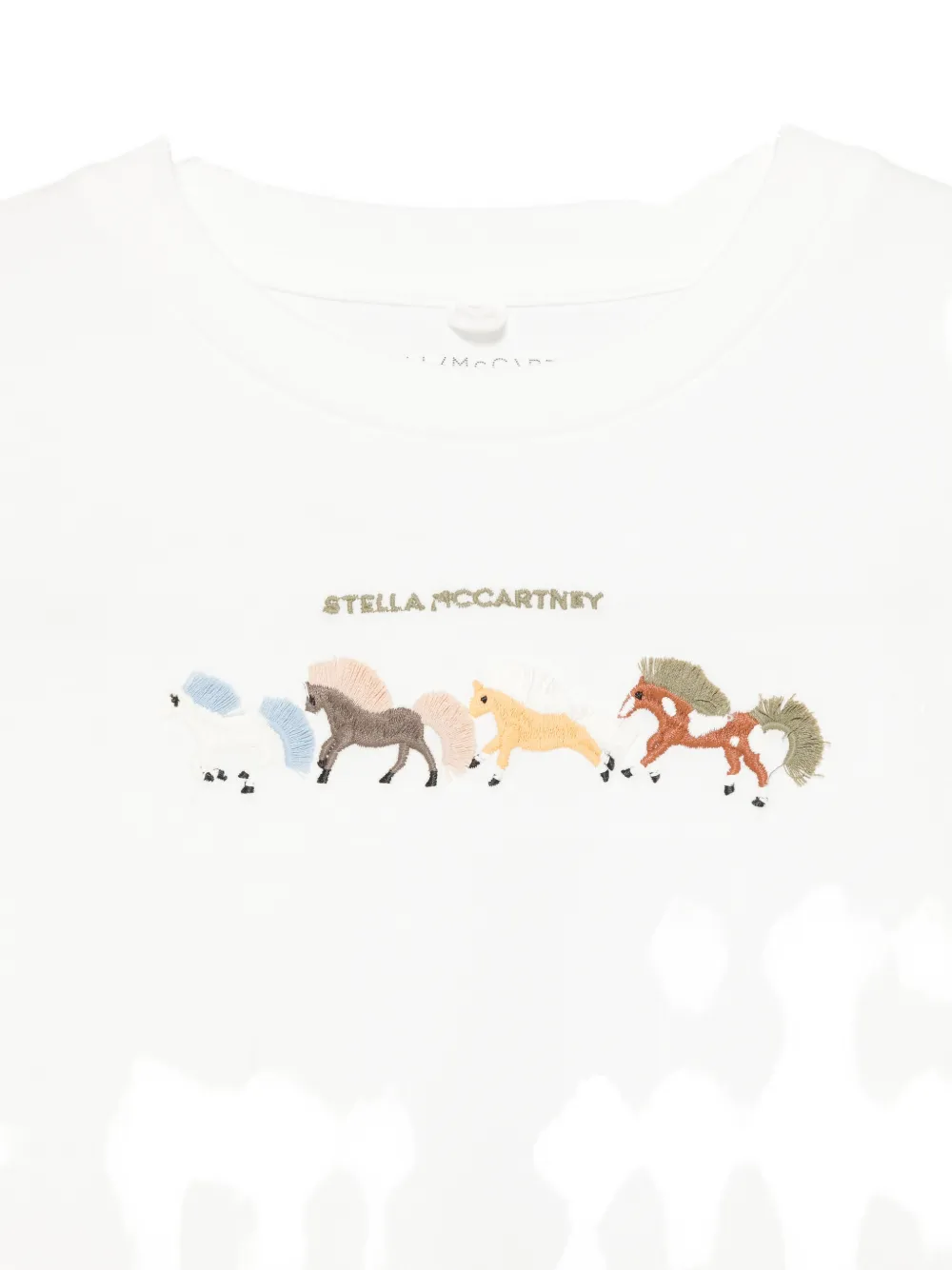 Stella McCartney Kids T-shirt met geborduurd paard Wit